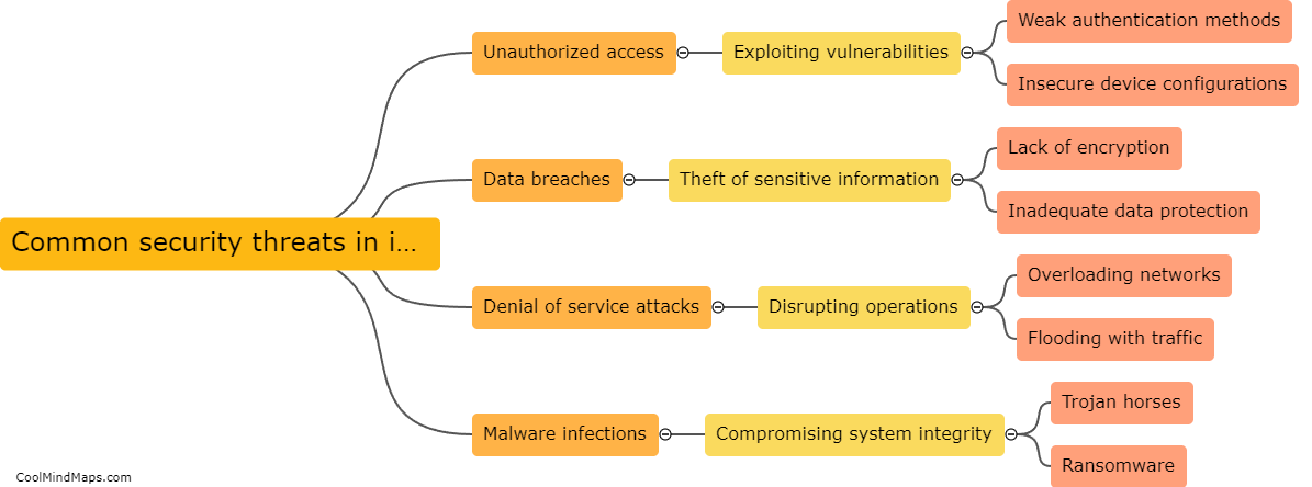 What are common security threats in industrial IoT systems?