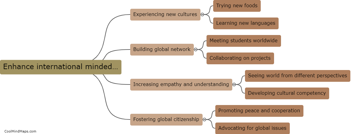 How does attending a global student exchange enhance international mindedness?