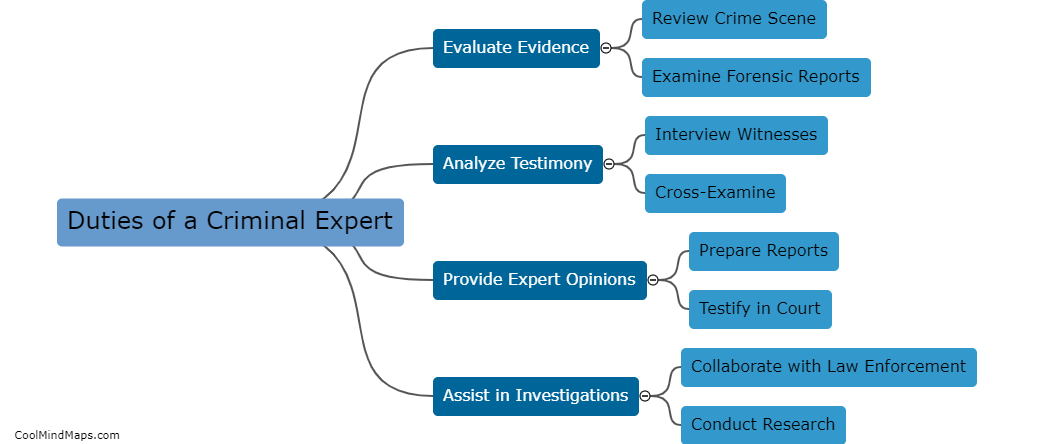 What are the duties of a criminal expert?